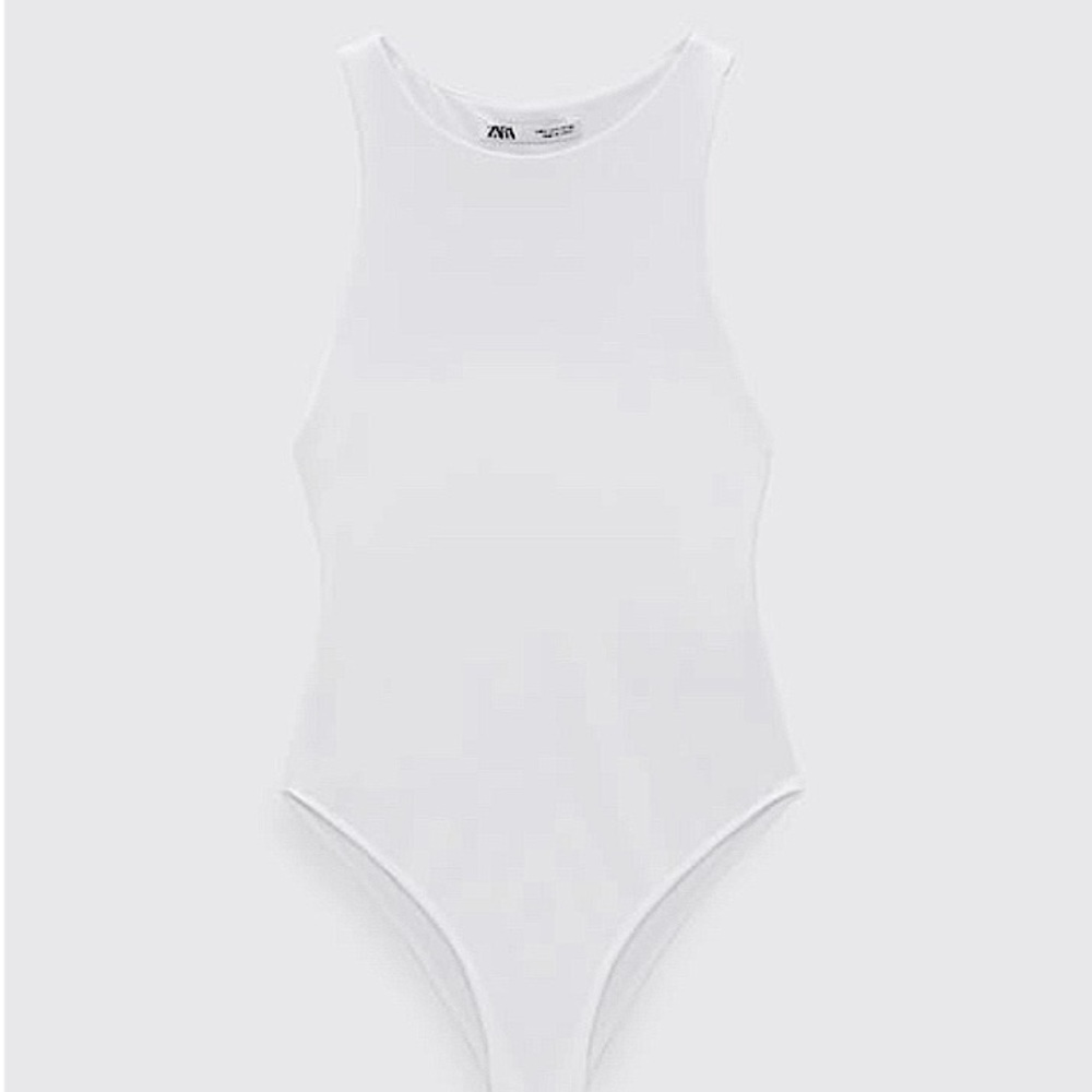 Halter neck body suit white